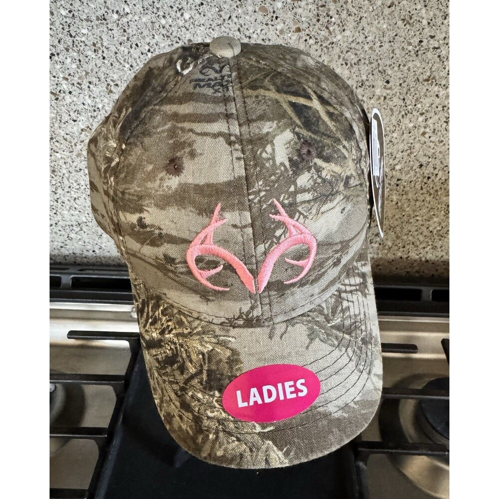 Realtree Camo Hat Womens Pink Antler Logo Snapback Baseball Cap Camouflage New